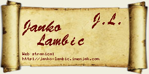 Janko Lambić vizit kartica